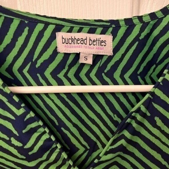 Buckhead Bettie's Boutique Shift Dress Green and Navy. Size Small. - Picture 6 of 6
